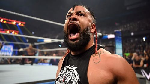 Jacob Fatu screams.