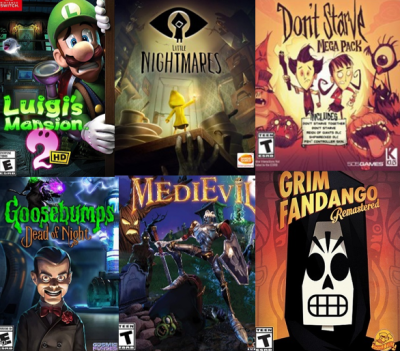 Collage of the video game cover art featured in the post.