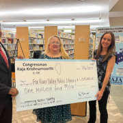 Congressman Raja Krishnamoorthi Joins Fox River Valley Public Library to Commemorate the Million Dollars in Federal Funding 