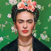 frida khalo green background