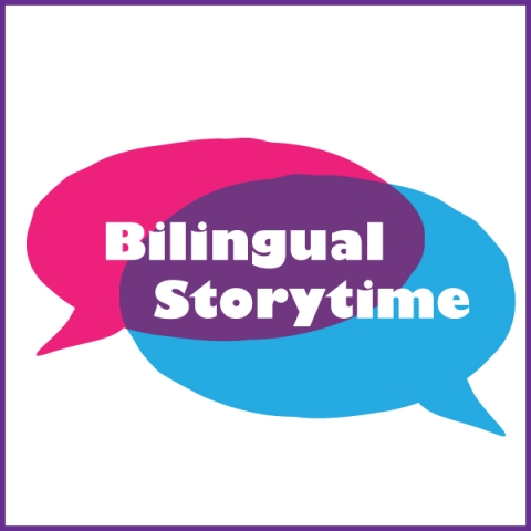 Bilingual Storytime default image with two speech bubbles