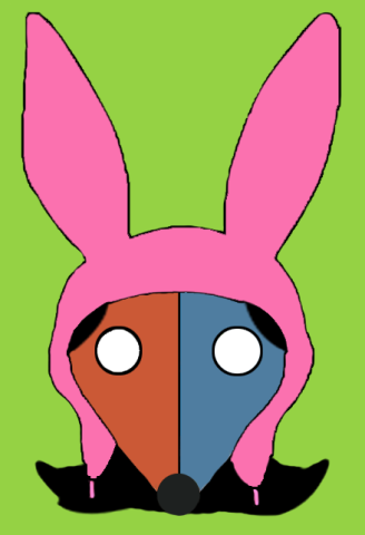 FRVPLD fox logo with Louise Belcher's pink bunny ears