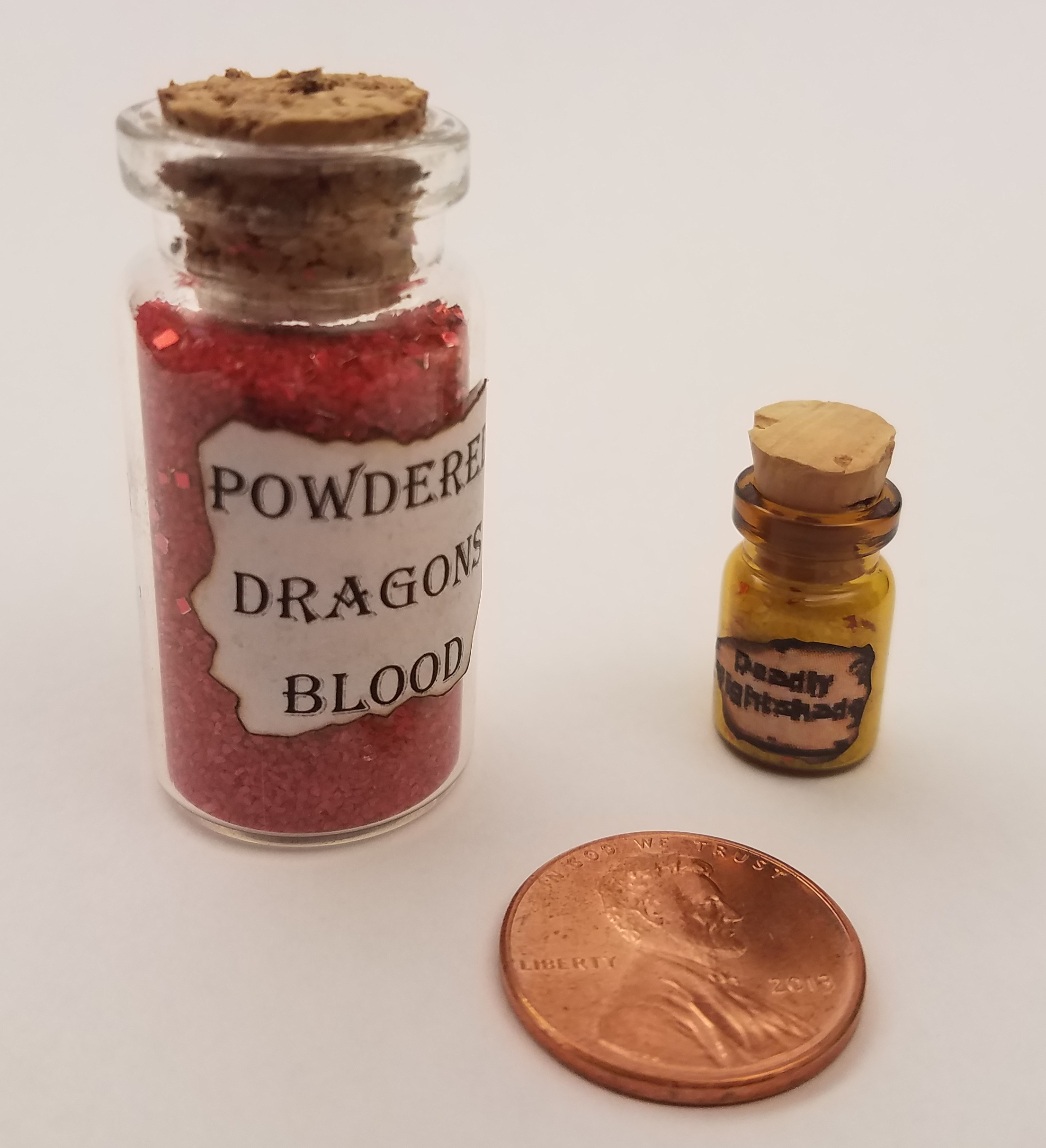 miniature bottles with penny